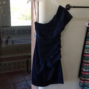 Express Midnight Blue one shoulder dress
